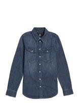 G-Star - Slim Western Shirt L\S Wmn - Džinsiniai marškiniai - Mėlyna