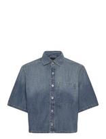 G-Star - Boxy Relaxed 1-Pkt Shirt S\S Wmn - Marškinėliai trumpomis rankovėmis - Mėlyna