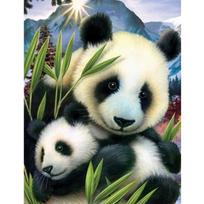 Visas 5D „pasidaryk pats“ deimantinis paveikslas „Mother Love Panda“ siuvinėjimas kryželiu namų dekoras, rankų darbo dovana 25x30cm gray