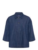 Scotch & Soda - Lightweight Denim Popover Shirt - Džinsiniai marškiniai - Tamsiai mėlyna