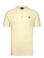 Lyle & Scott - Linen Blend Knitted Polo - Megzti polo marškinėliai trumpomis rankovėmis - Geltona
