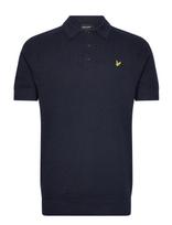 Lyle & Scott - Linen Blend Knitted Polo - Megzti polo marškinėliai trumpomis rankovėmis - Tamsiai mėlyna