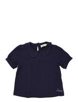 Copenhagen Colors - Solid Blouse W. Collar Ss - Palaidinės ir tunikos - Tamsiai mėlyna