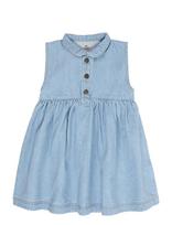 Copenhagen Colors - Organic Denim Dress W Collar - Laisvalaikio suknelė be rankovių - Mėlyna