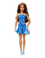 Barbie - Fashionistas Doll #242 Doll With Type 1 Diabetes In Polka Dot Outfit With Accessories - Lėlė - Mėlyna