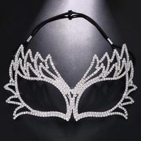 Perdėtai puošni, seksuali kaukė su kalnų krištolais, rankų darbo, moterims, festivaliui, veido aksesuaras, krištolinė, puošni vakarėlio kaukė, maskarado papuošalas