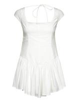 Monki - Fit And Flare Mini Dress - Trumpa suknelė - Balta