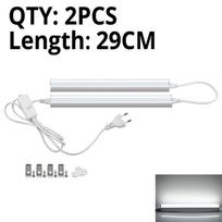 Virtuvės LED juostelės LED vamzdžio foninis apšvietimas su EU kištuku 6W 29cm miegamasis Sieninės spintos spinta Namų apdaila Naktinės spintelės šviestuvai balta