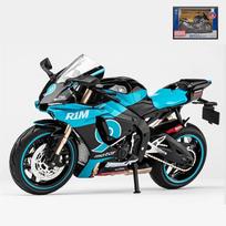 1/12 Yamaha YZF-R1M Lydinio Lenktyninio Motociklo Modelis Diecast Gatvės Sportinio Motociklo Modelis Simuliacija Garsas ir Šviesa Vaikų Žaislai Dovana žalsvai mėlyna