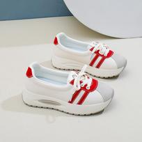 Fashion Women's Sneakers Korean Version 2024 Summer New Thick Soled Platform Breathable Student Height Increasing Sport Casual Shoes 35 raudona
