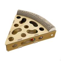 Wooden Cat Maze Puzzle Box Interactive Toy Kitten Kittern Ball for beige