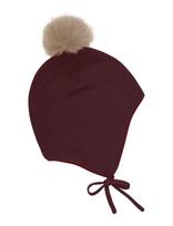 Minymo - Hat W. Detachable Fake Fur - Kepurė - Raudona