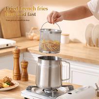 Deep Fryer Pot Stainless Steel Oil Strainer with Filter Party Kitchenware for Stoves