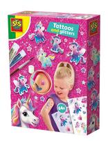 SES Creative - Tattoos And Glitter - Unicorn - Tatuiruotės - Marga / raštuota