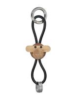 Kay Bojesen - Abe Sølv Nøglering Med Sortlæder Teak/Limba - Raktų pakabukas - Juoda