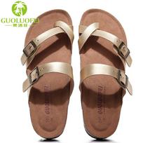 Classic Buckle High Quality Couple Flip flops Slippers Cork Slides sandals for women mens 36