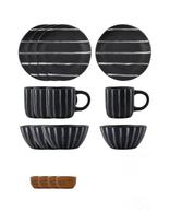 House Doctor - Brunch Kit, Hdline, Sort;Brun - Stalo serviravimo rinkinys - Juoda