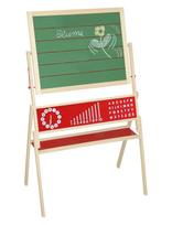 ROBA - Children's Blackboard Easel With Shelf And Stool - Piešimo lenta - Marga / raštuota