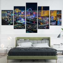 5 vnt. Las Vegaso miesto peizažo paveikslai Drobės HD spaudiniai Moduliniai paveikslėliai Sienos Menas Namų dekoratyvinis plakatas Šiuolaikiniai meno kūriniai 20x35cm*2  20x45cm*2  20x55cm*1