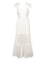 Malina - Adri Embroidered Tie Strap Maxi Dress - Vasarinė suknelė - Balta