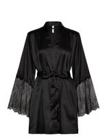 Hunkemöller - Satin Kimono - Kimono - Juoda