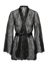 Hunkemöller - Kimono Allover Lace - Kimono - Juoda
