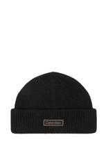 Calvin Klein - Patch Chunky Rib Docker Beanie - Kepurė - Juoda