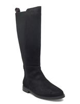 Tommy Hilfiger - Flag Suede Long Boot - Ilgaauliai batai - Juoda