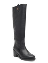 Tommy Hilfiger - Riding Lthr Long Boot Block Heel - Ilgaauliai batai - Juoda