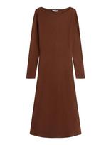 Tommy Hilfiger - 5X2 Rib Flare Midi Dress Ls - Iki kelių ir midi suknelės - Ruda