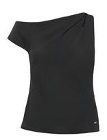 Calvin Klein - Crepe One Shoulder Top - Marškinėliai be rankovių - Juoda