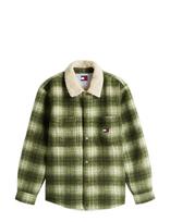 Tommy Jeans - Tjm Check Teddy Overshirt Ext - Lengva striukė - Žalia