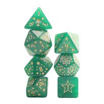 7pcs DND Dice Set Polyhedral Dice D4-D20 with Star Pattern for Board Game DND RPG violetinė