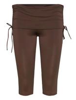Monki - Ruched Low Rise Capri Leggings - Kapri kelnės - Ruda