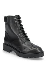 Lauren Ralph Lauren - Allyson Perforated Lace-Up Bootie - Suvarstomi batai - Juoda