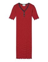 Mads Nørgaard - 5X5 Stripe Tanya Dress - Marškininė suknelė - Raudona