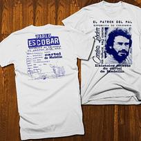 Gangster t-shirt Pablo Escobar Cartel Mob boss Street Hustle mobster white tee 3XL