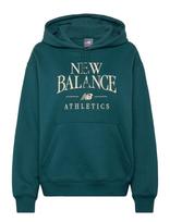 New Balance - Linear Heritage Fleece Hoodie - Sportinis džemperis su gobtuvu - Žalia