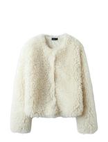 LMTD - Nlfberry Ls Short Jacket - Dirbtinis kailis - Kreminė spalva