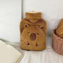 Portable Capybara Hot Water Bag 1000ml Capacity Leak Proof Hand Warmer Warmth Heat Retention Bag Winter balta