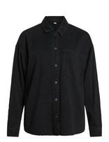Vila - Vikiki L/S Denim Shirt Blk - Džinsiniai marškiniai - Juoda