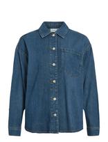 Vila - Vikiki L/S Denim Shirt Mbd - Džinsiniai marškiniai - Mėlyna