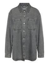 NOISY MAY - Nmalva L/S Dnm Shacket Az450Mg Noos - Džinsiniai marškiniai - Pilka