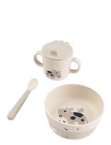 Done By Deer - Foodie First Meal Set Suction Tiny Farm Sand - Vakarienės rinkiniai - Marga / raštuota