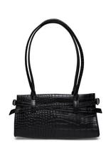 Gina Tricot - Croco Buckle Shoulder Bag - Rankinė - Juoda