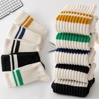 Striped Two Bar Socks Japanese Baseball Socks Basketball Couple Academy Wind Socks Trendy Cotton Sports Men's And Women's Socks One Size balta