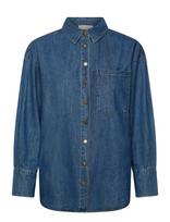 FREE/QUENT - Shirt From Freequent In A Soft Denim Material. The Shirt Has A Simple Silhouette - Džinsiniai marškiniai - Mėlyna