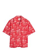 Gant - Rel Island Print Shirt - Marškiniai trumpomis rankovėmis - Raudona