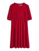 Lindex - Dress Velvet With Gold Dots - Suknelė trumpomis rankovėmis - Raudona