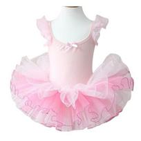 Merginos Vaikai Mados Baletas Tutu Vaikai Rožinė lankelis Scenos drabužiai Drabužiai Šokių Suknelė 3-4 Years rožinė